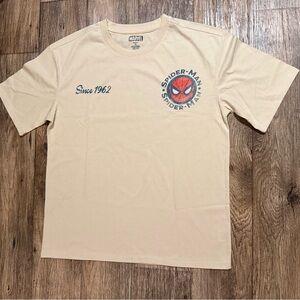 Marvel Spider-Man Men’s Graphic T-Shirt Beige Size Medium Marvel Comics Tee NWOT